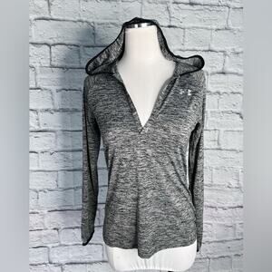Under Armour tech gray pullover hoodie size XS heat gear